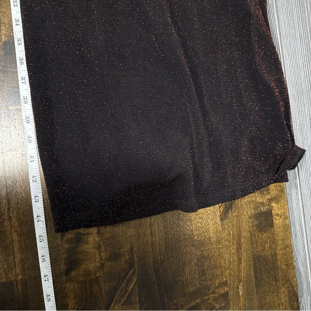 H&M Metallic Shimmer Overlay Dress XL Lined Long Wimsigoth Dark Romantic Party - Picture 5 of 8